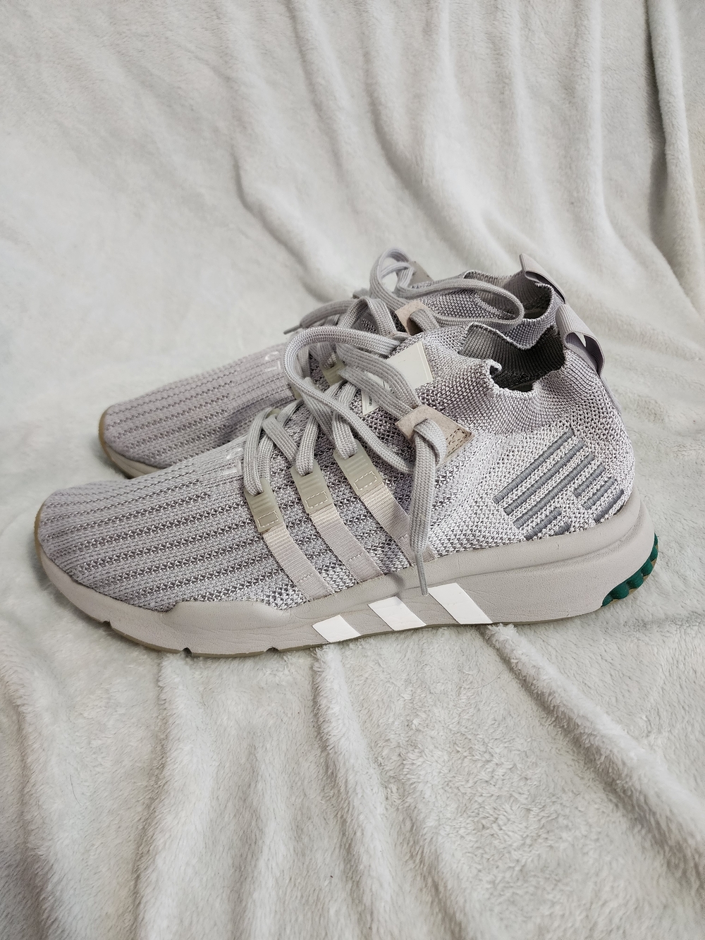Adidas Grey Knit Lace-Up Sneakers